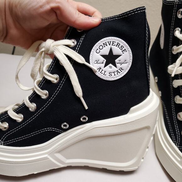 NEW CONVERSE Women and Wedge Chunky Sole Chuck Taylor High Top Sneakers Shoes - Picture 8 of 15